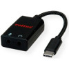 Adapter USB-C - 2×3.5mm audio, M/F, 0.13m